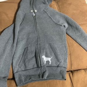 Victorias secret pink jacket grey size XS (Like new)